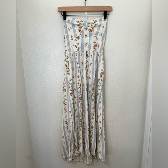 Reformation White and Blue Strapless Sundress - Picture 3 of 11